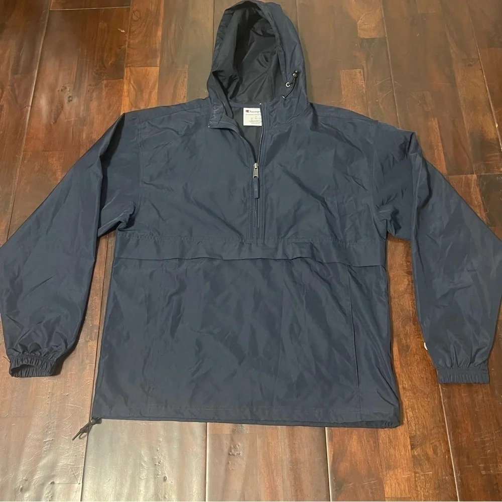 Champion Packable Quarter Zip Pullover Men’s Small Navy Wind And Rain Resistant